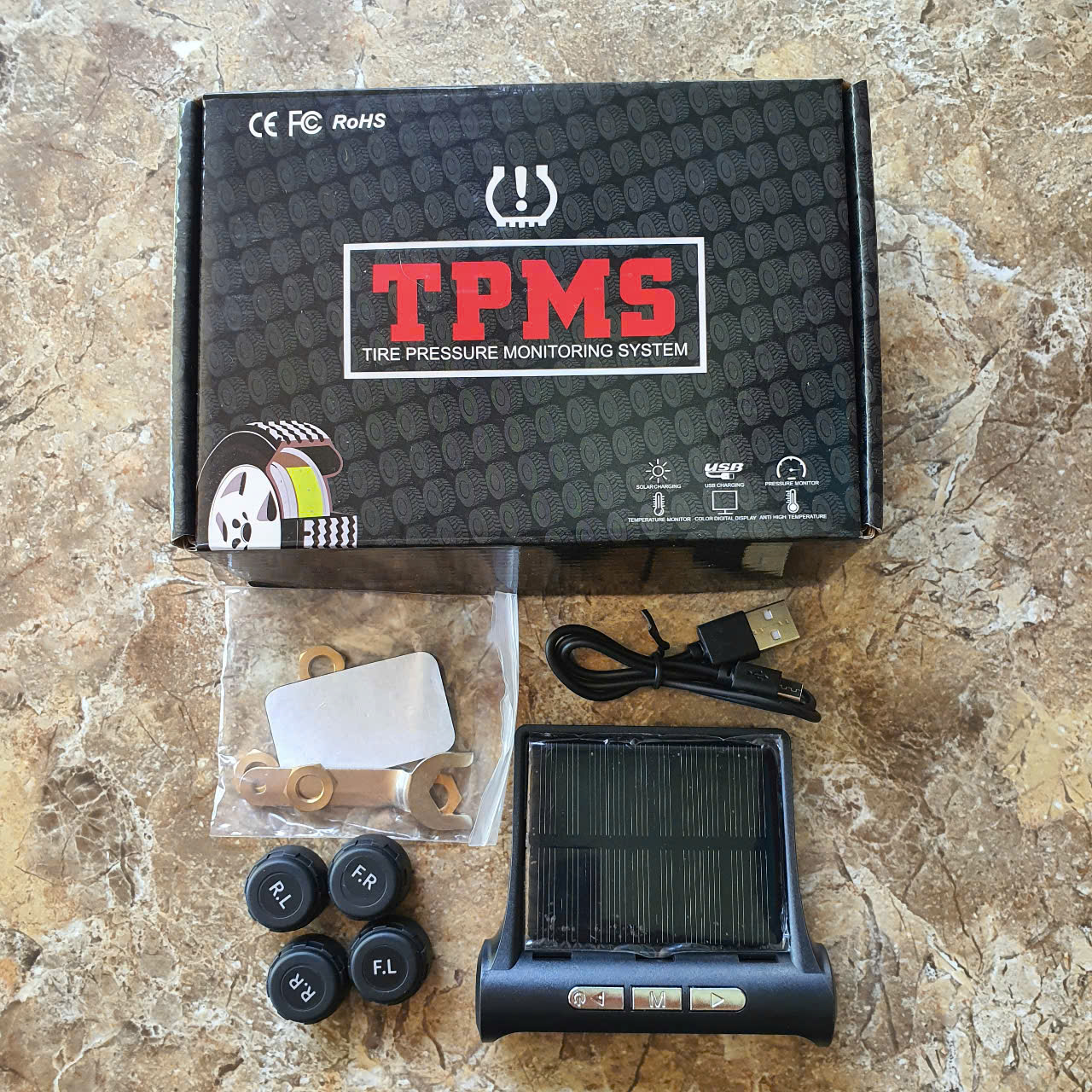 Cảm biến áp suất lốp ô tô VAN NGOÀI TPMS chống nước màn hình Led màu