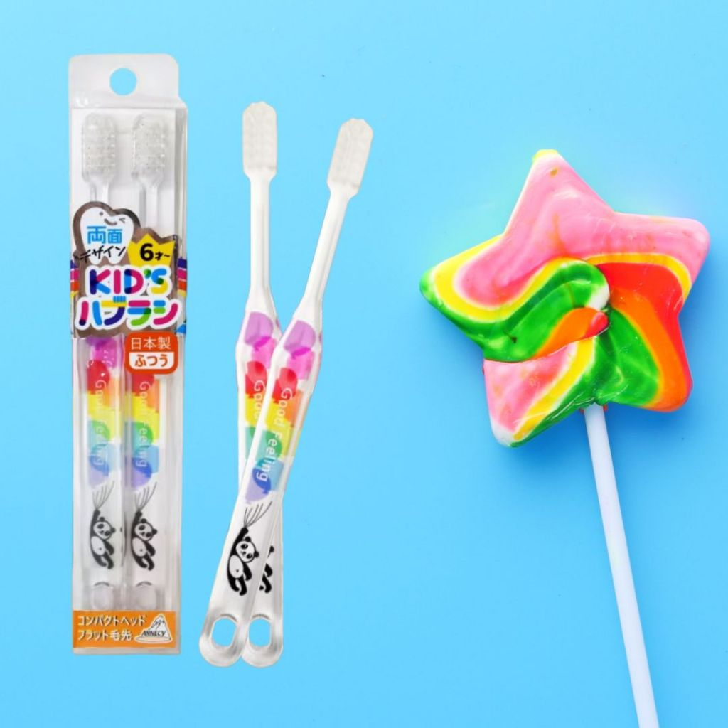 Bàn Chải Đánh Răng Cho Bé Từ 6 Tuổi RDK – 281P Màu Trắng Gấu Trúc Panda Design Kids (Set 2 Cây)