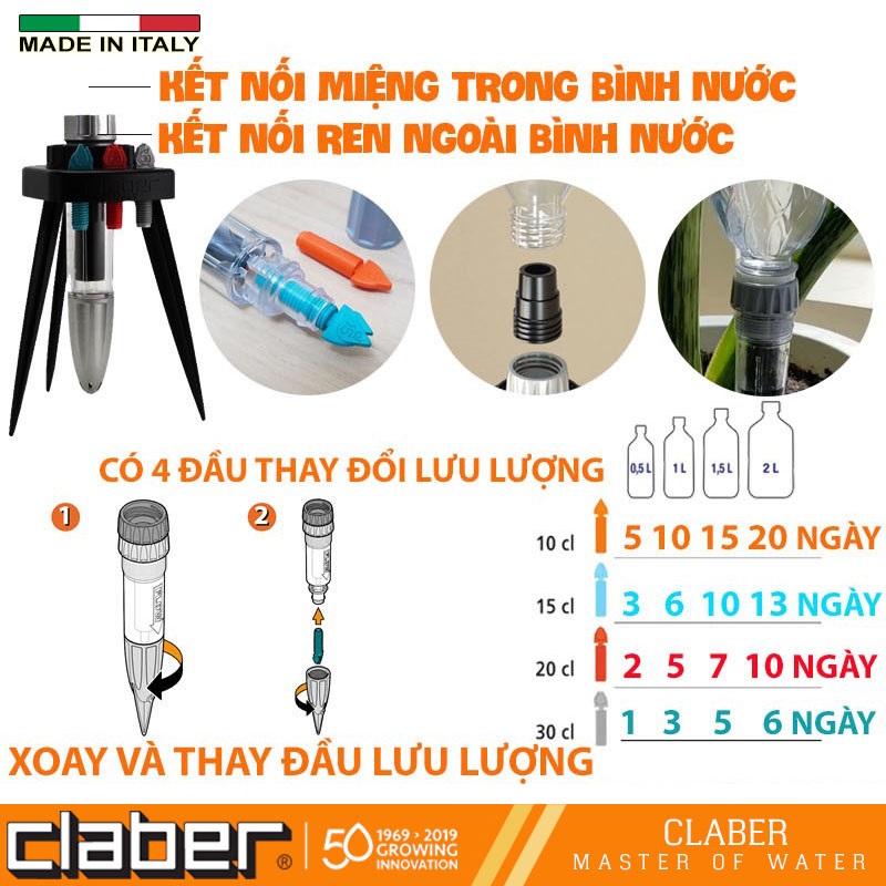 Đầu Tưới Cây Nhỏ Giọt Chậu Cây Idris + Chân Đế/ Idris Claber 8055