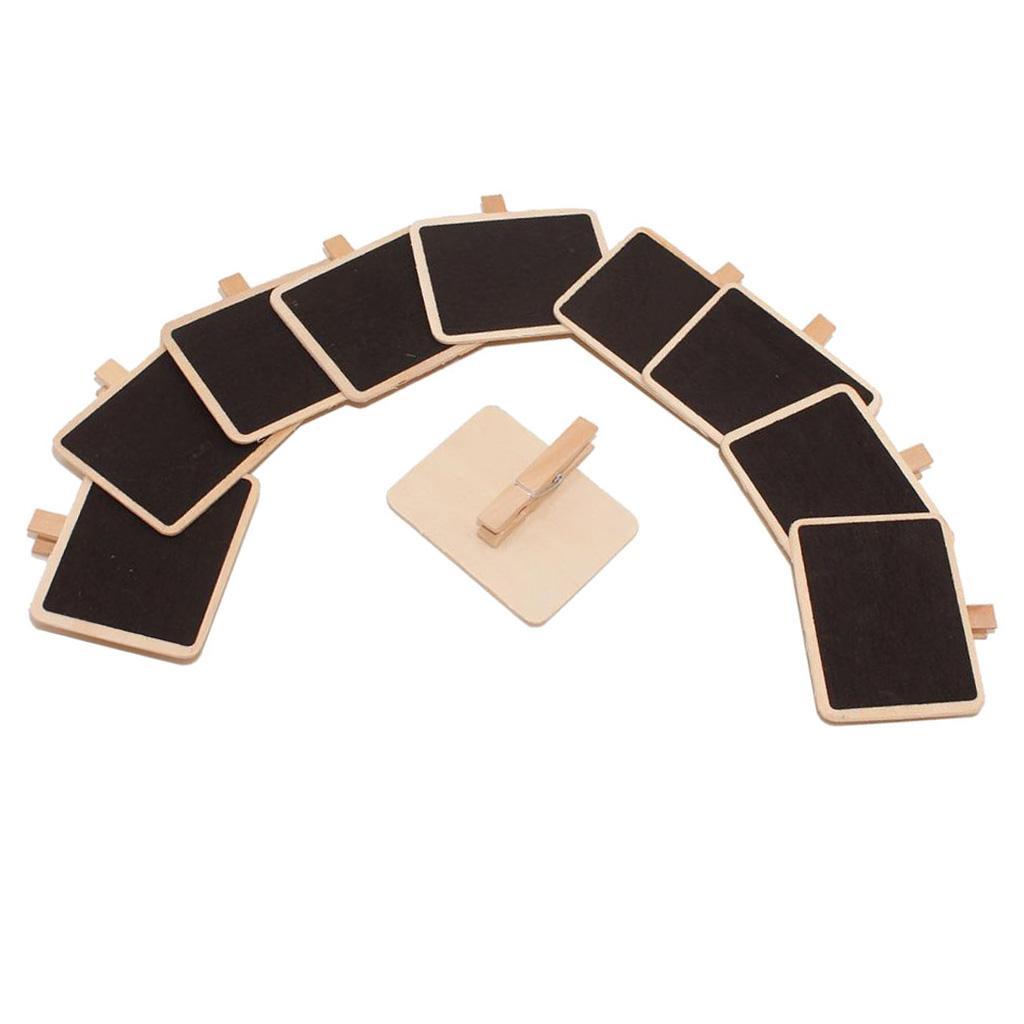 4-12pack Pack 10PCS Small Mini Wooden Blackboard Note Memo Message Board