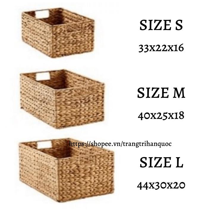 Hộp đựng đồ bằng lục bình đan tay xinh xắn size nhỏ 33x22x16cm