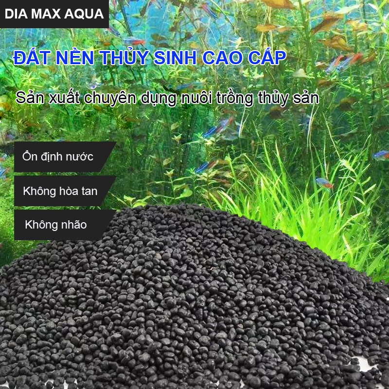 Phân nền thủy sinh DIAMAX AQUA 2KG + 2 Xốp Lọc Bể Cá 90x30cm vật liệu lọc nước hồ cá siêu sạch 