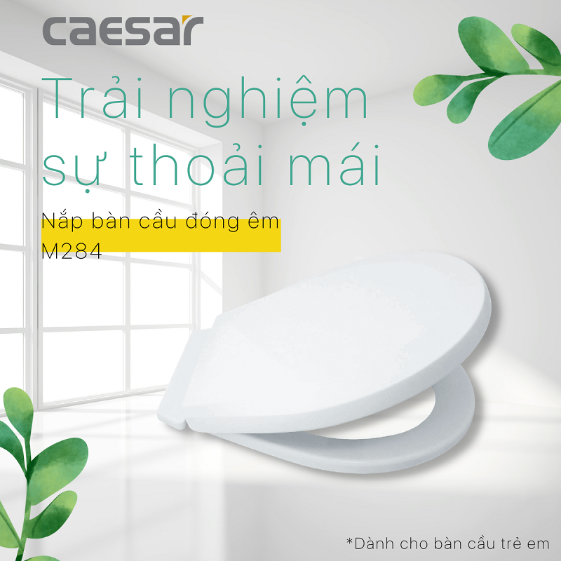 Nắp nhựa  đóng rơi tự do dùng bàn cầu trẻ em Caesar - M282 - Hàng chính hãng