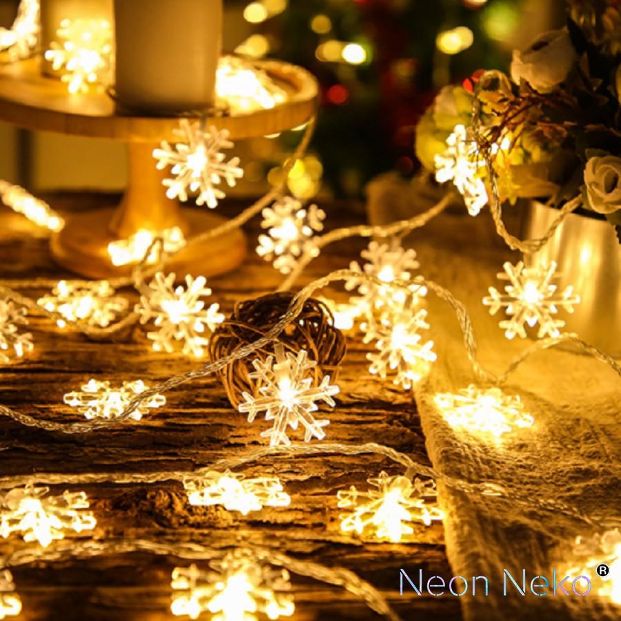 Dây led giáng sinh hình bông tuyết, trang trí phòng ngủ, trang trí cây thông Noel.