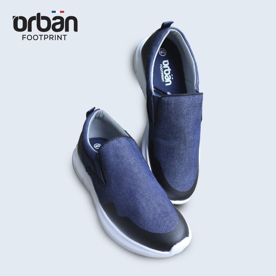 Giày slipon nam đế cao Urban TM1907 canvas xanh