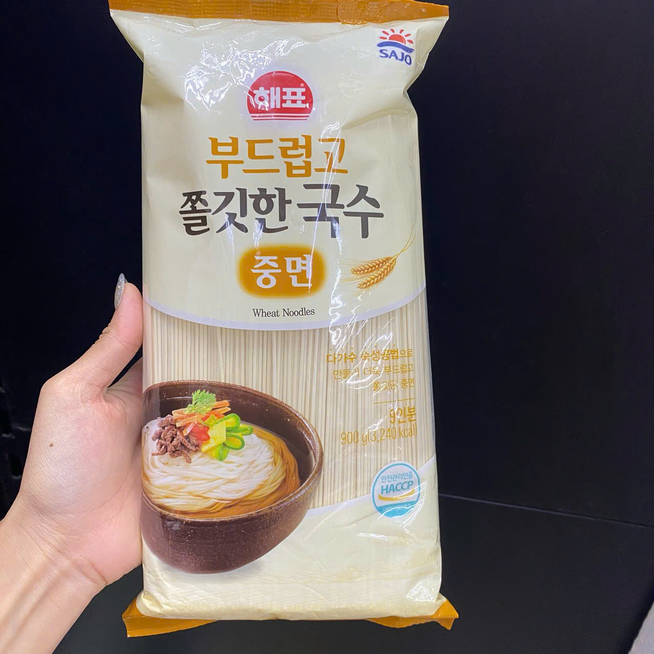 Mì Lúa Mạch Sợi Nhỏ Sajo Hàn Quốc Gói 900g / 사조해표)쫄깃한 국수 중면