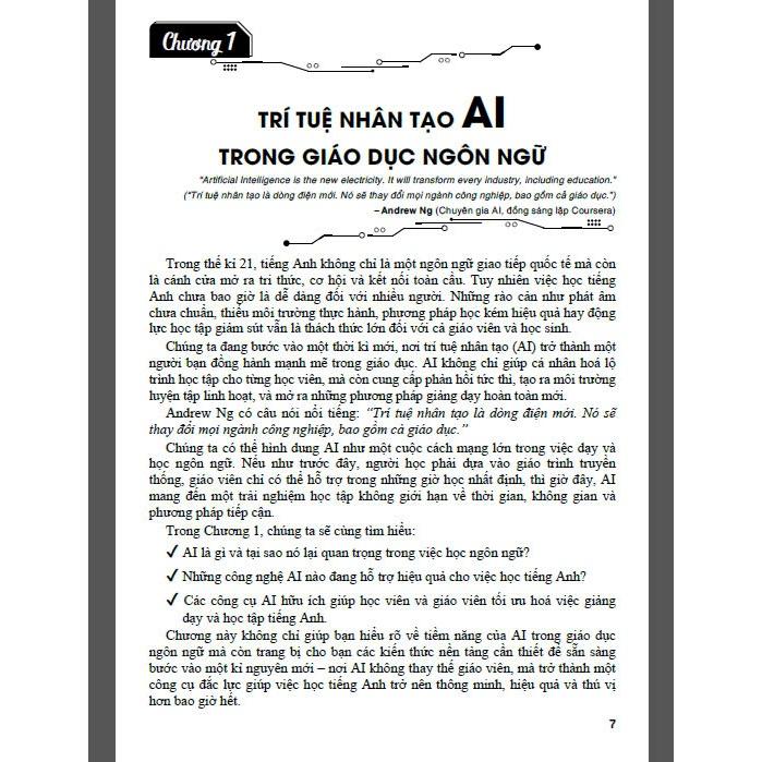 Sách -  Ứng dụng trí tuệ nhân tạo (ai) trong dạy và học môn tiếng anh (dành cho giáo viên và học sinh) - HA