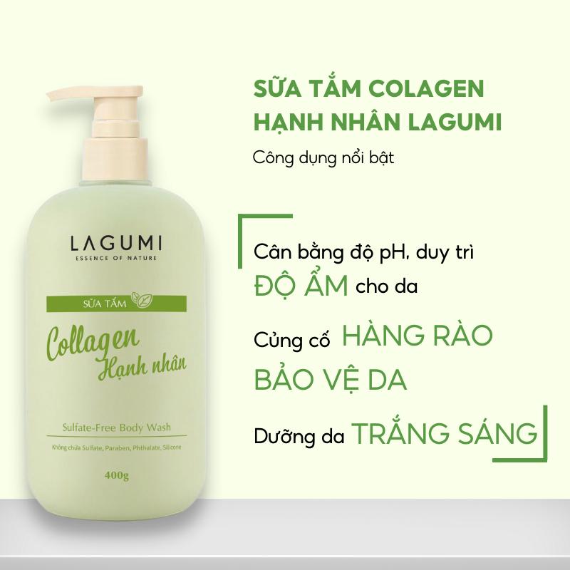 Sữa tắm dưỡng ẩm collagen hạnh nhân LAGUMI 400gr