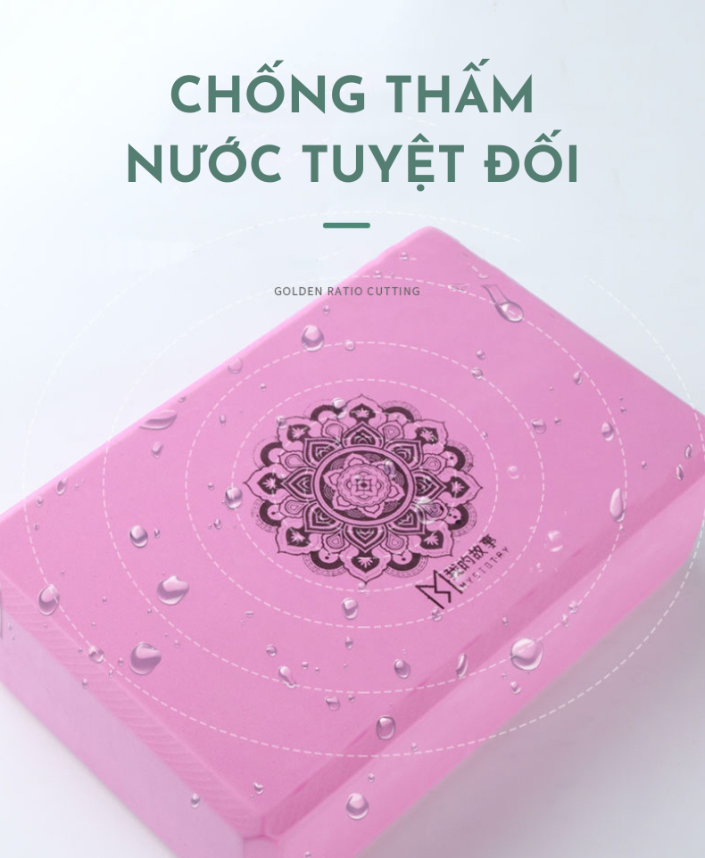 Combo 3 dụng cụ hỗ rợ tập Yoga : 2 gạch tập Yoga in hoa văn họa tiết Mandala+ 1 dây đai tập Yoga sợi cotton , gạch cứng cáp đàn hồi thấm hút chịu lực tốt