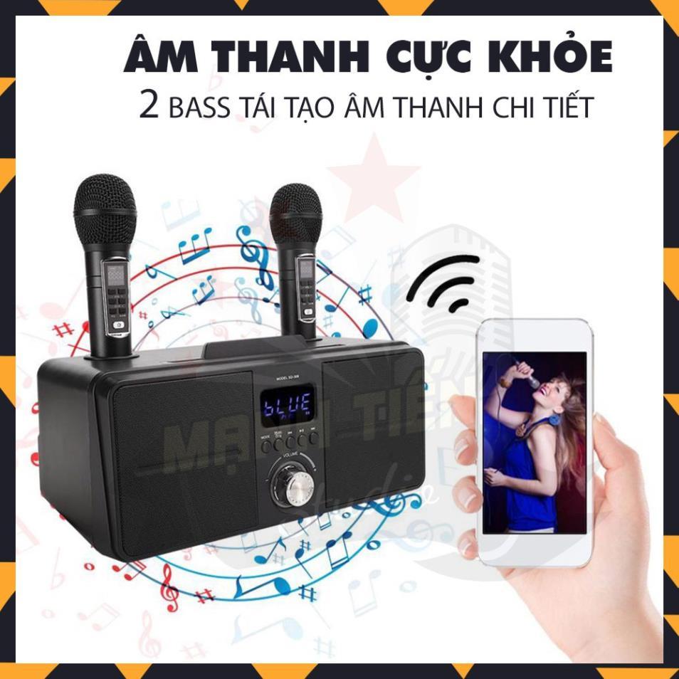 Loa Karaoke SD309 Kèm 2 Micro UHF Không Dây tích hợp bluetooth 4.0 - usb - thẻ nhớ 2 bass tái tạo âm thanh chuẩn