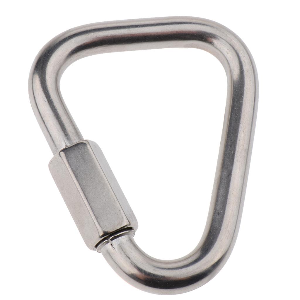 Stainless Steel Carabiners Keychain Clip for Hammock Camping Backpack Dog Leash Outdoor Camping Keychain Quick Link 10mm