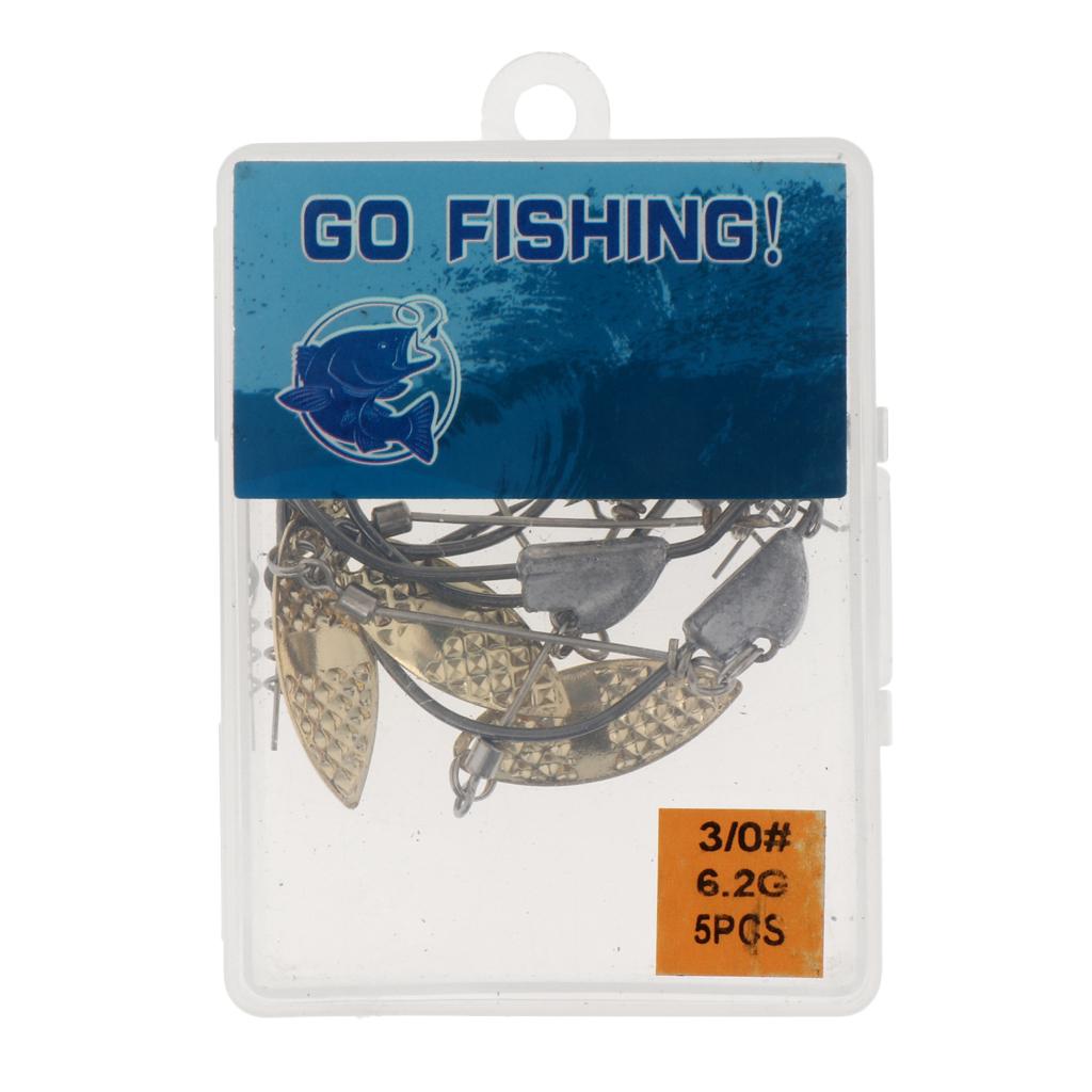 5pcs Weighted Fishing Hooks with Lead Spoon Spring For Swimbaits