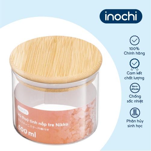 Hũ thuỷ tinh nắp tre Inochi - Nikko 500ml