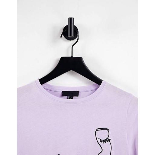 ÁO THUN VNXK HỌA TIẾT IN HÌNH TÍM - COTTON 100% 4C FORM CHÂU ÂU