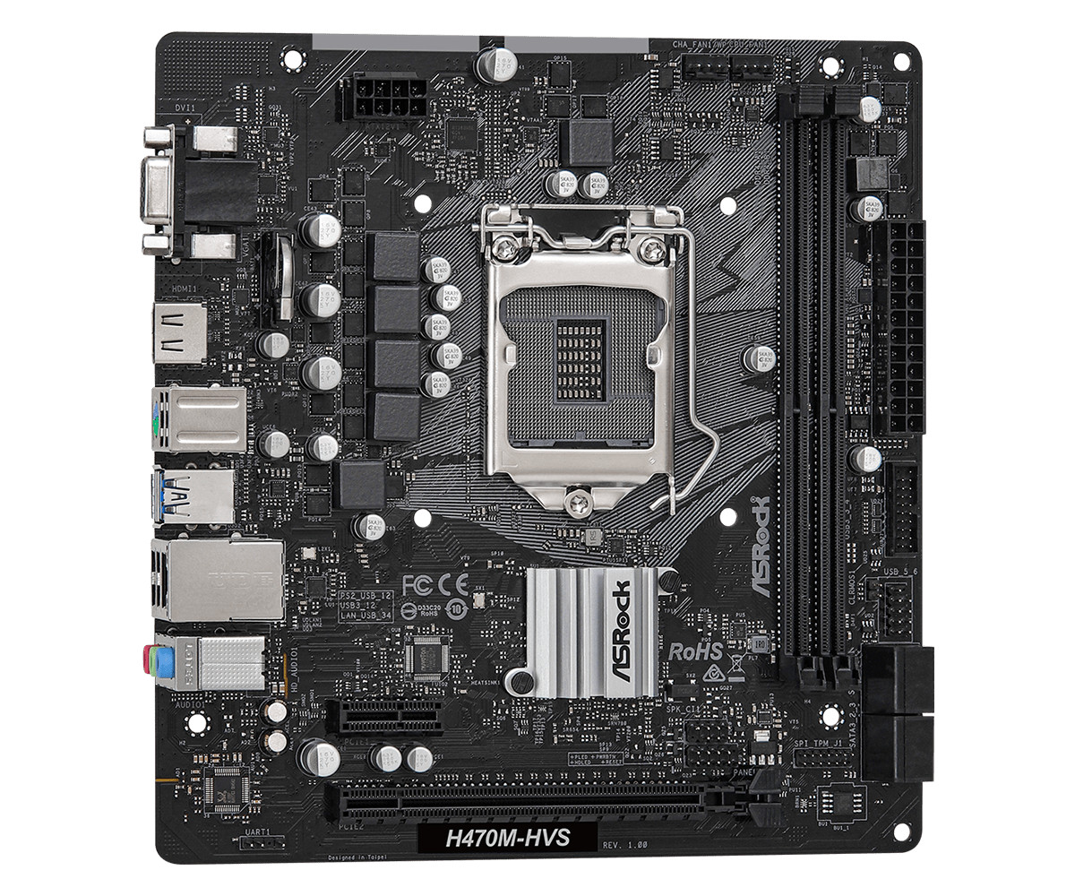 Bo mạch chủ Mainboard Asrock H470M-HVS - Hàng Chính Hãng