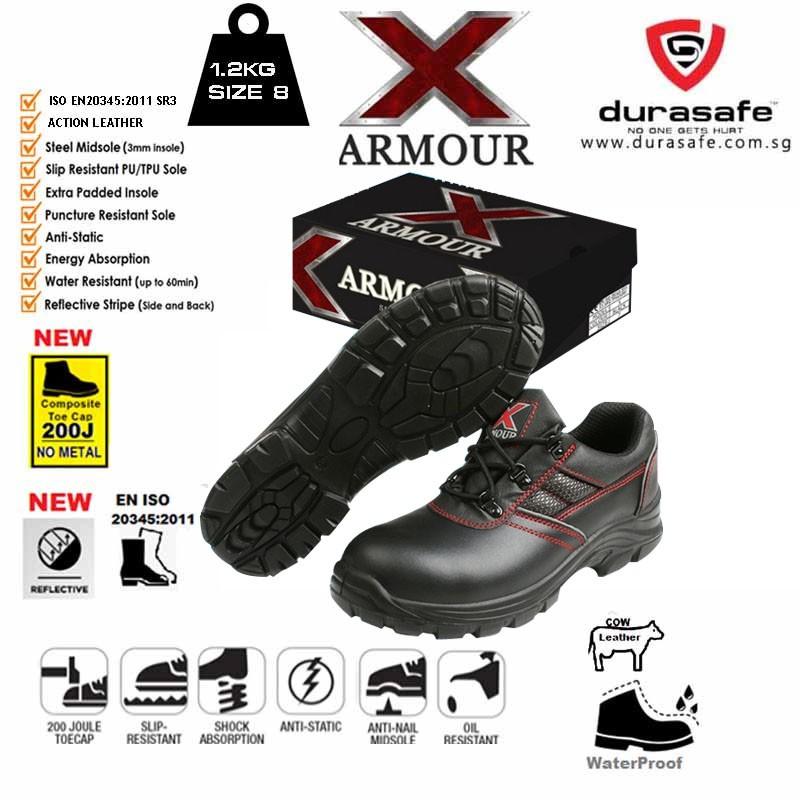 Giày Bảo Hộ Kỹ Sư Chuyên Nghiệp ARMOUR X Safety Shoe Steel Midsole Composite Toecap Black size EU 38-47 (UK 4-13)