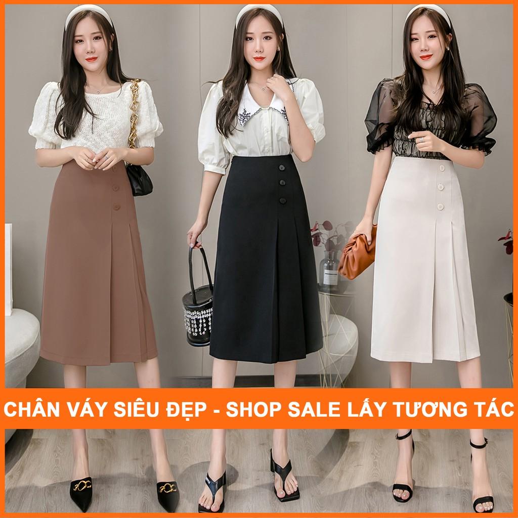 Chân Váy Dáng Dài Xếp Ly dáng Chữ A midi Madela lệch tà , phong cách công sở , thanh lịch, chất liệu dày dặn vải mềm mịn , có nhiều màu và size để lựa chọn- CVLD07