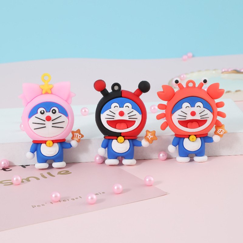 Móc Khoá Hình Chú Mèo Đoremon Đội Nón Siêu Xinh