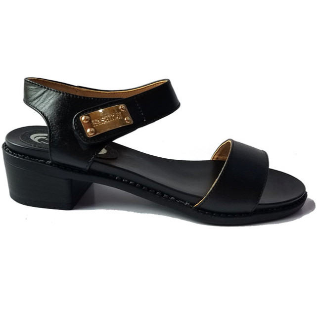 Giày sandal cao gót nữ da bò gót cao 4 cm HKD1