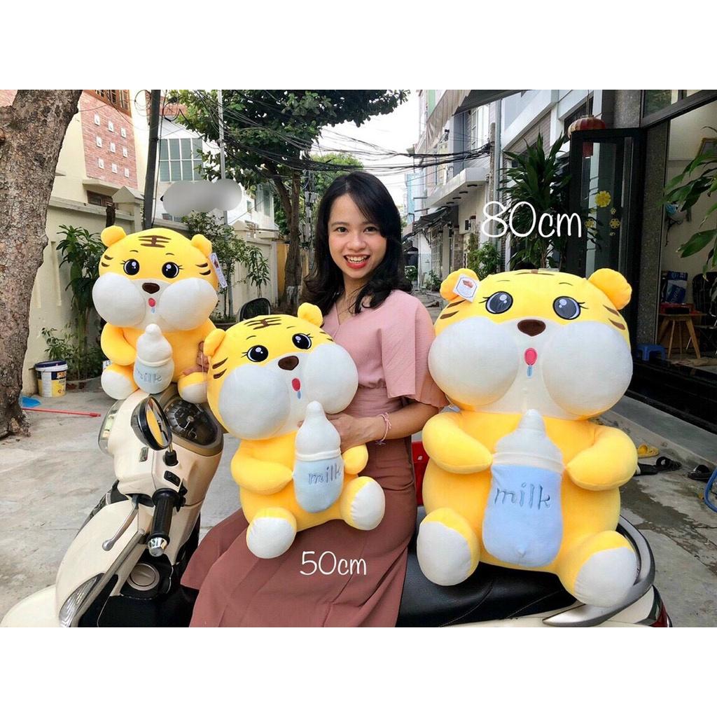 Gấu Bông Hổ Bú Bình, Hàng QC Cao Cấp Siêu Đẹp, Chất Liệu Lông Nhung Mềm Mịn Co Giãn 4 Chiều- Đủ Size- Hổ Bú Bình