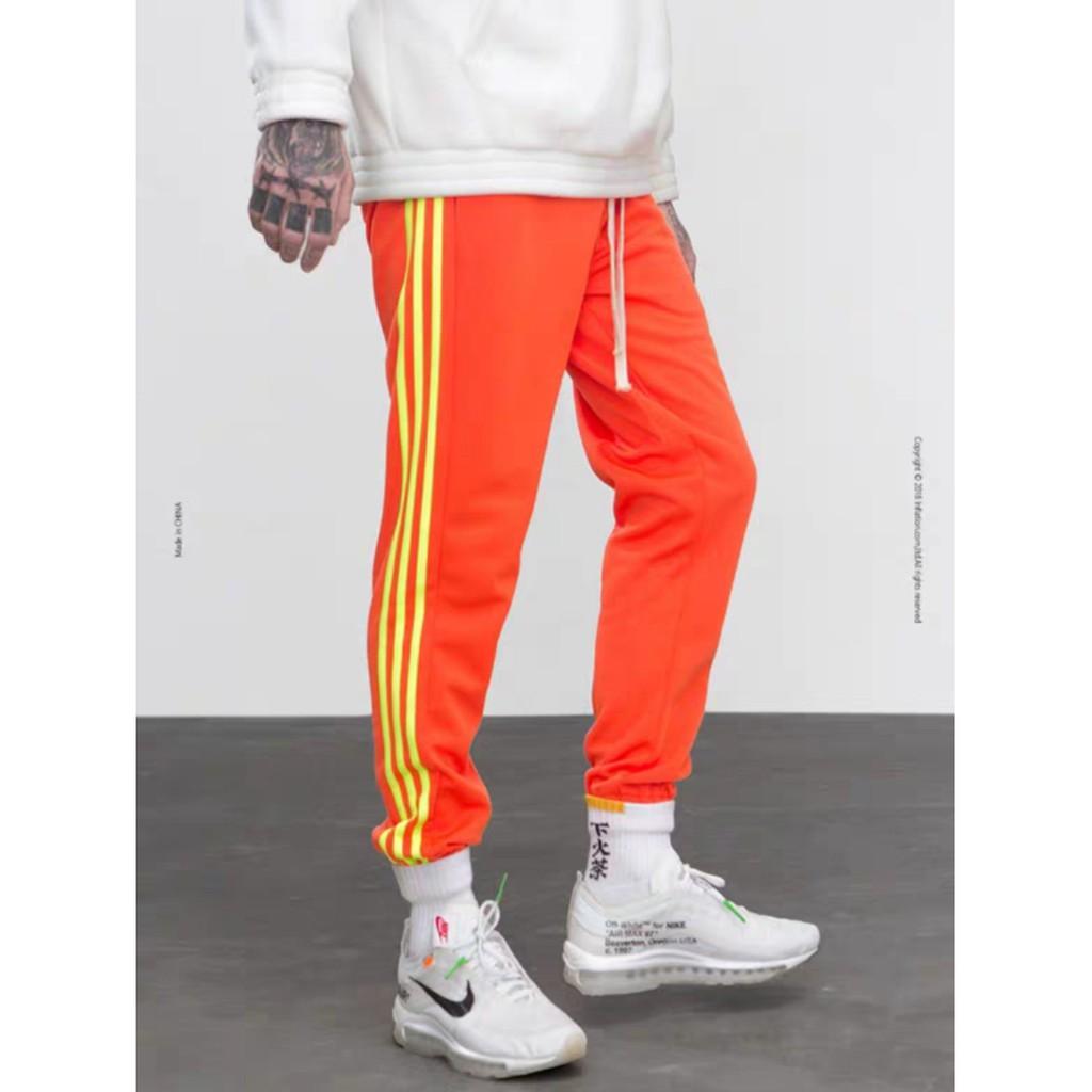 Quần jogger cam sọc neon - ẢNH THẬT