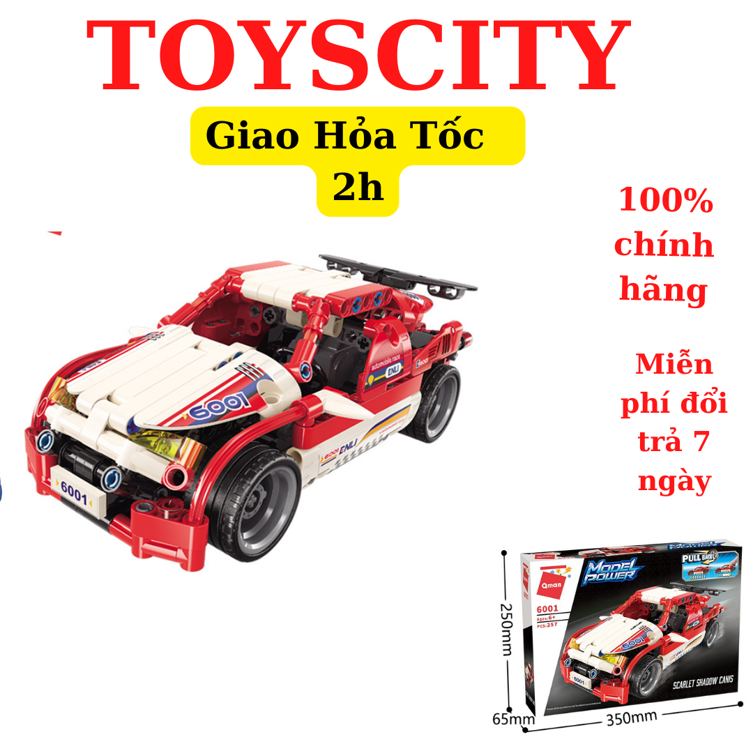 Đồ chơi xếp hình Qman 6001: Xe đua rực lửa