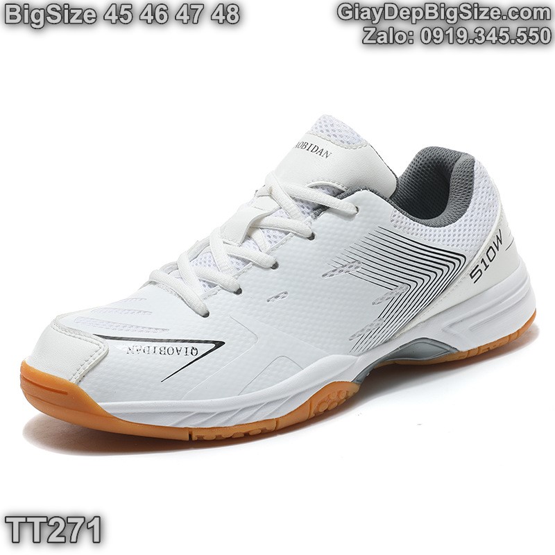 Giày chơi cầu lông tennis cỡ lớn 45 46 47 48 cho nam cao to chân ú bè. Big size badminton shoes for wide feet