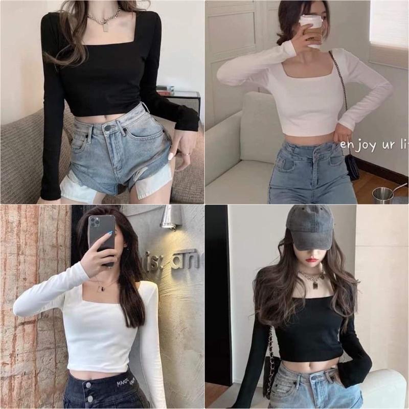 Áo croptop body cổ vuông KA6