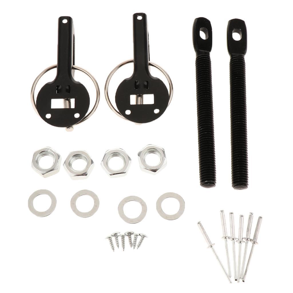 Mount Bonnet Universal Alloy Pin Pins Lock Latch Kit Set