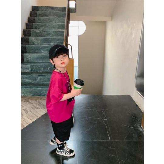 TA234 Áo COTTON ngắn tay màu Rượu mận đào CP X22242 cho bé từ 4-12T