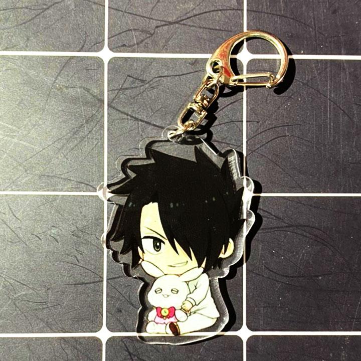 Móc khóa CHỮ NHẬT Miền Đất Hứa The Promised Neverland  skin mica trong acrylic chibi anime cute