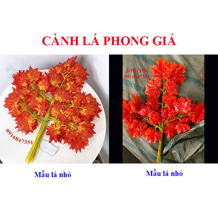 Lá Phong giả Làm Cây Giả trang trí Siêu Đẹp, cành phong đỏ