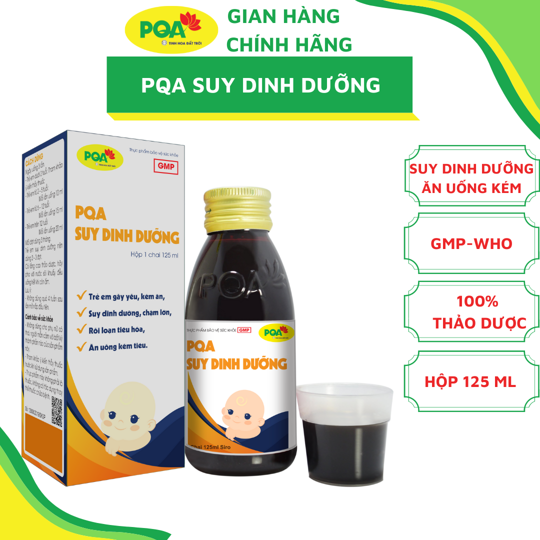 Suy Dinh Dưỡng PQA Hỗ Trợ Tăng Cường Tiêu Hóa, Giúp Ăn Ngon Miệng Nâng Cao Sức Khỏe Chai 125ml