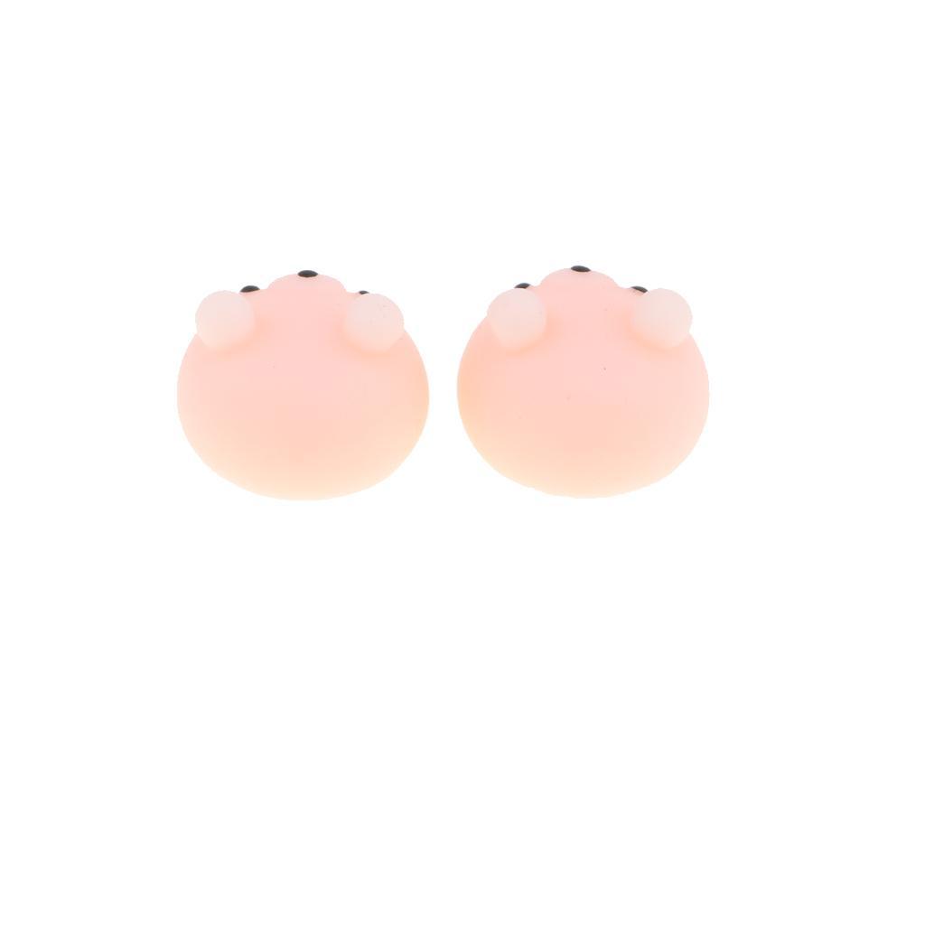 1 Pair Mini Squishy Soft Slow Rising Squishes Toy TPR Stress Relief Pink Bear Cute Toy