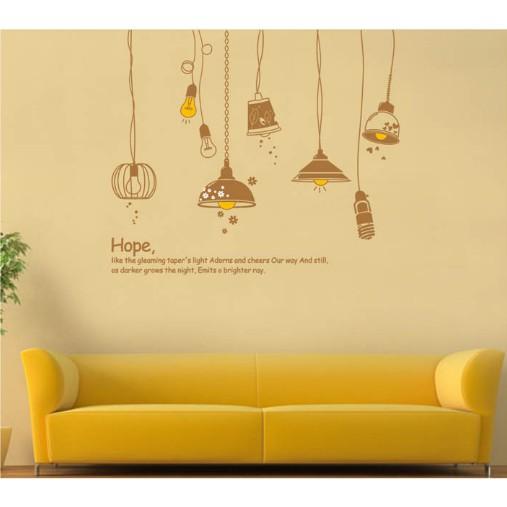 Decal trang trí bóng đèn dây cực yêu