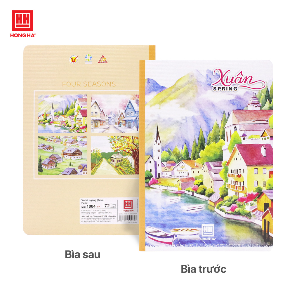 Vở kẻ ngang 72 trang Pupil Bốn Mùa Hồng Hà - 1004