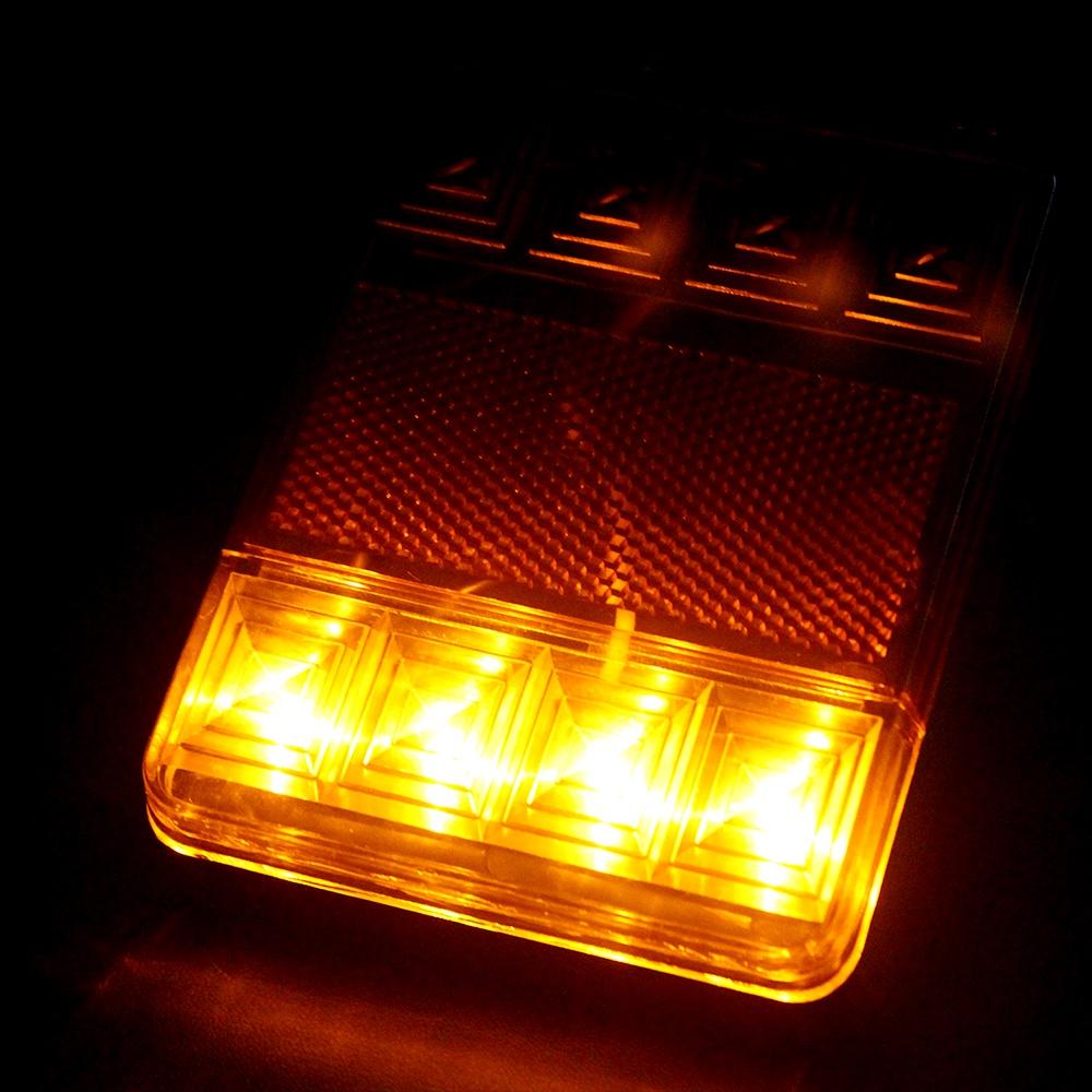 Set 2 đèn LED 8 bóng DC 12V cảnh báo chống nước gắn đuôi xe tải/tàu thuyền