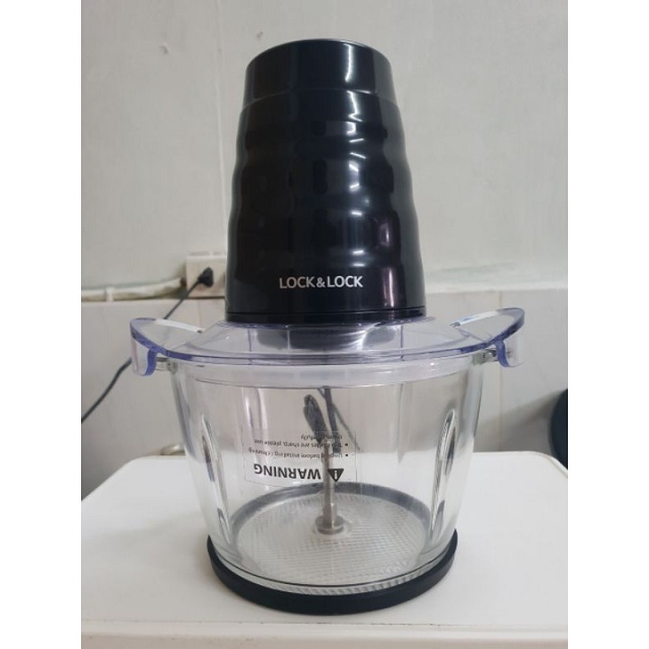 Máy Xay Thịt Cối Thủy Tinh Lock&amp;Lock Meat Chopper EJM156BLK 1 Lít - Hàng Chính Hãng, 4 Lưỡi Dao Cho Lực Nghiền Mạnh, Công Suất 400W