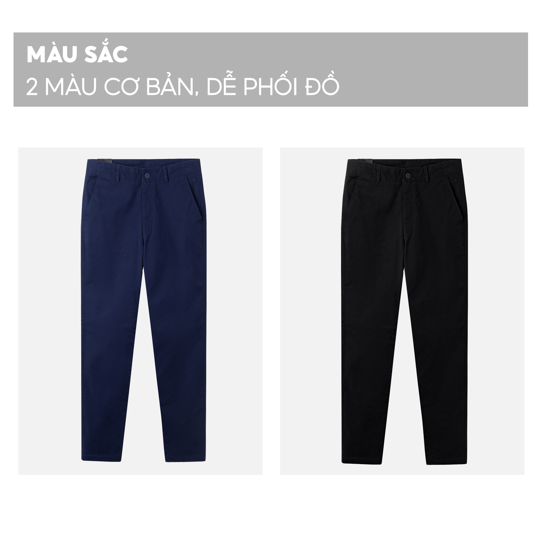 Quần Kaki Nam 5S Premium, Chất Cotton Cao Cấp, Mềm Mịn, Co Giãn, Thấm Hút, Giữ Phom, Thiết Kế Trơn Basic (QKD23002)