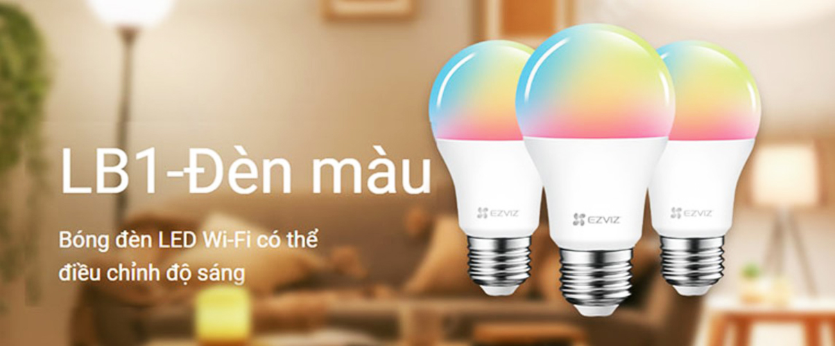 Bóng Đèn Thông Minh Ezviz LB1-Color (đèn màu) kết nối WiFi điều chỉnh độ sáng qua App - Hàng Chính Hãng