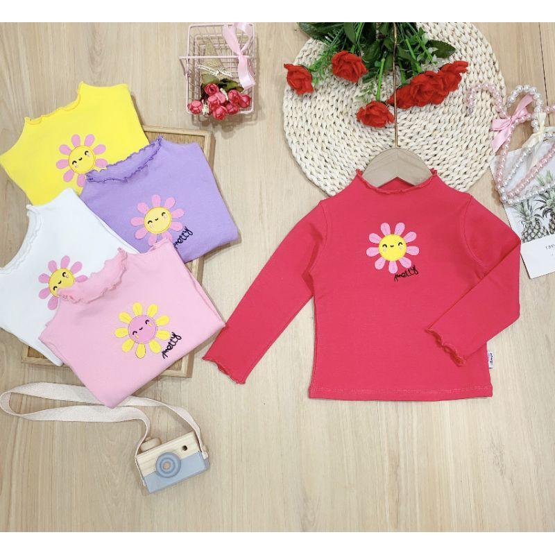 Áo cotton len cổ 3p bé gái