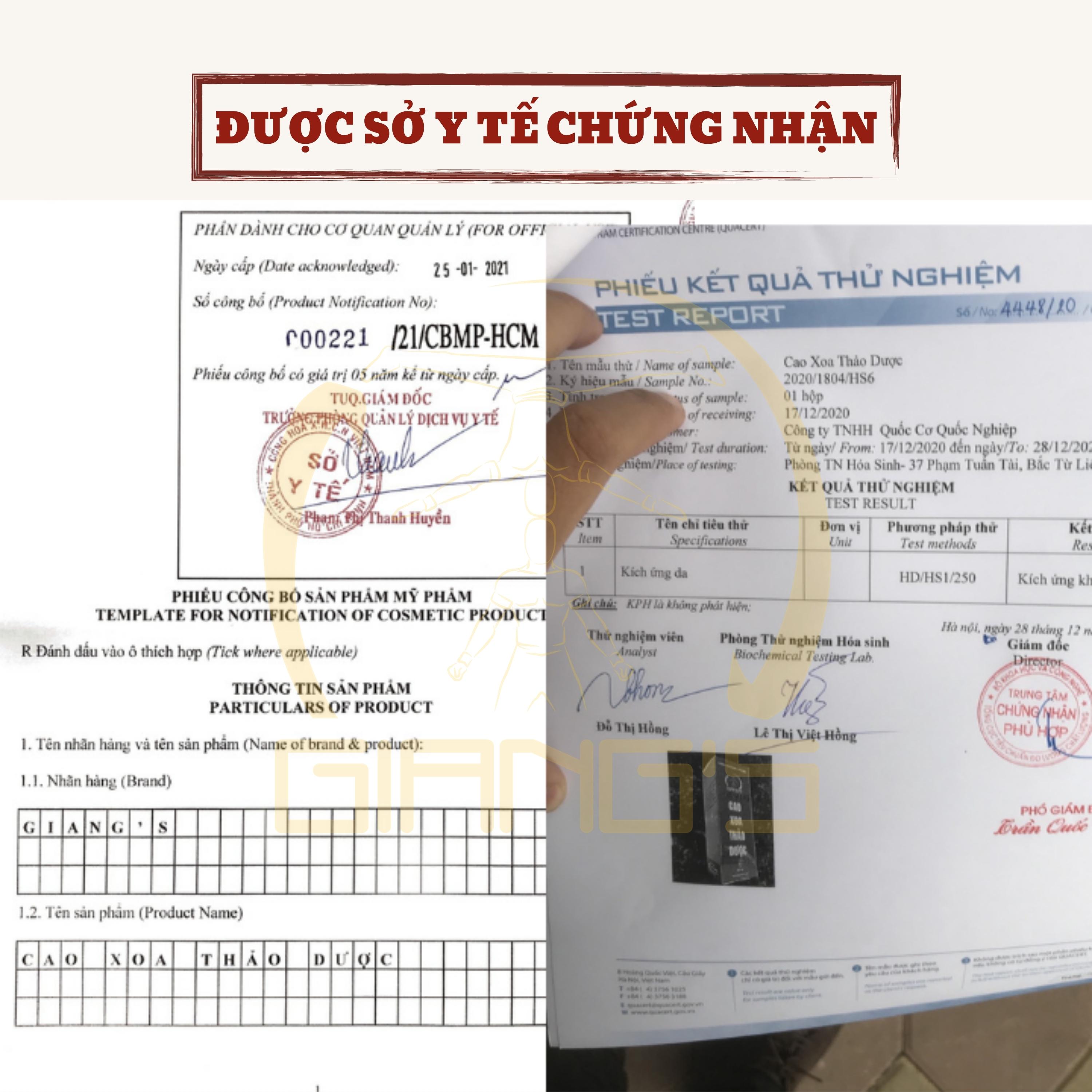 [Combo 02 bộ]SET QUÀ TẶNG Cao Xoa Bóp Thảo Dược GIANG'S, Dầu xoa bóp gia truyền Quốc Cơ Quốc Nghiệp