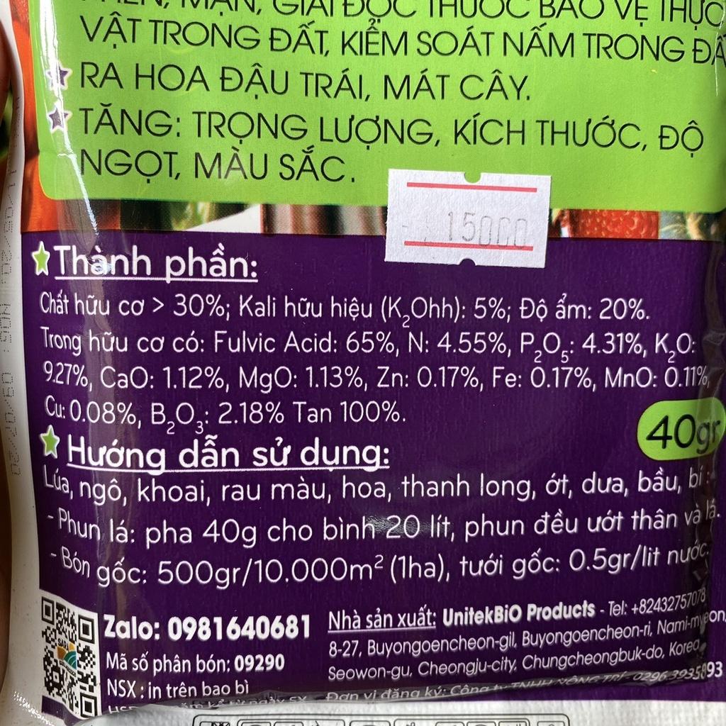 Combo 3 bịch Dinh dưỡng tổng hợp cho cây ZYME FULVIC STAR 40G/bịch