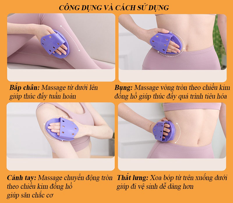 Bàn Chải Massage Lưng Vai Gáy Body Tẩy Tế Bào Chết