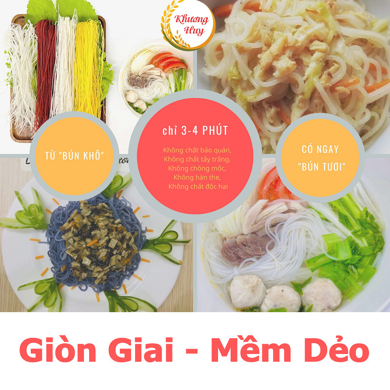 Phở Khô Khương Huy/ Phở Gạo Khương Huy  - Chỉ 3 Phút Nấu Không Cần Ngâm  - Phở Khô Khương Huy Gói 300g