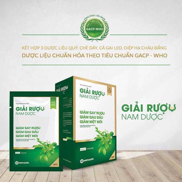 Nước giải rượu Nam Dược (hộp 6 túi) giảm say, tăng cường chức năng giải độc bảo vệ gan