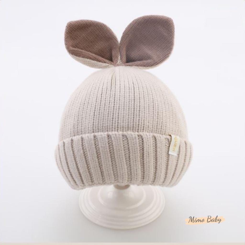 Mũ nón len beanie mùa đông gắn tai thỏ dễ thương cho bé ML198 Mimo Baby