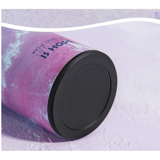 BÌNH GIỮ NHIỆT NÓNG,LẠNH CAO CẤP IN 4D CỰC ĐẸP CHUẨN CHÂU ÂU 450 ML loại nắp vặn - binh giư nhiet inox in họa tiêt đẹp -
