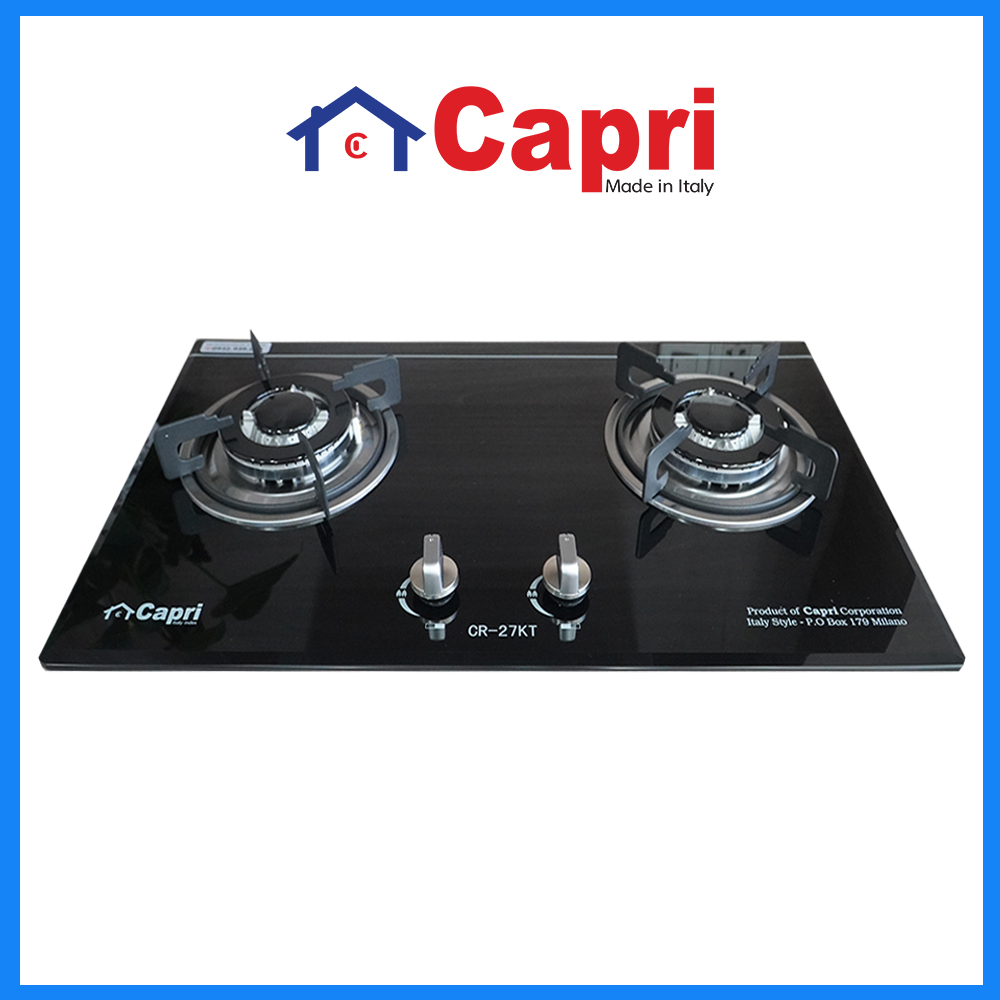 Bếp gas âm kính 2 vùng nấu Capri CR-27KT | Hàng chính hãng