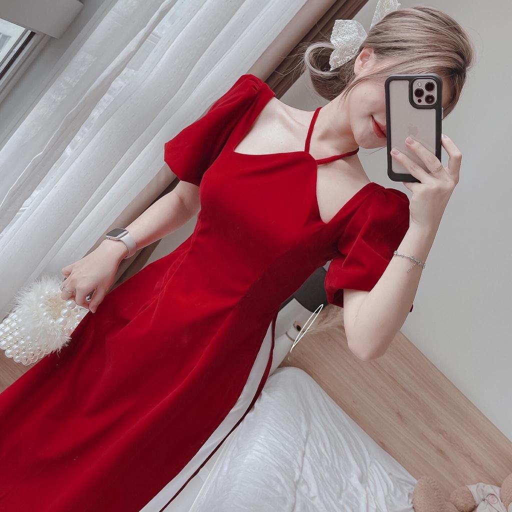 Set Áo Dài Nhung Cổ Yếm Cực Sang - YUME Y0668
